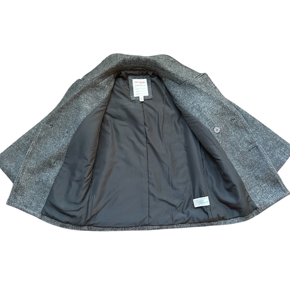 🆕 Cat & Jack Gray Tweed Faux Wool Double Breasted Lined Pea Coat Size M (8) - Picture 6 of 11